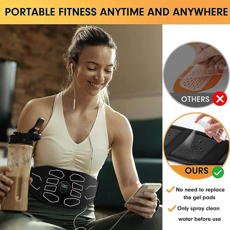 EMS Ab Toning Belt: Electric Muscle Stimulator & Slimmer