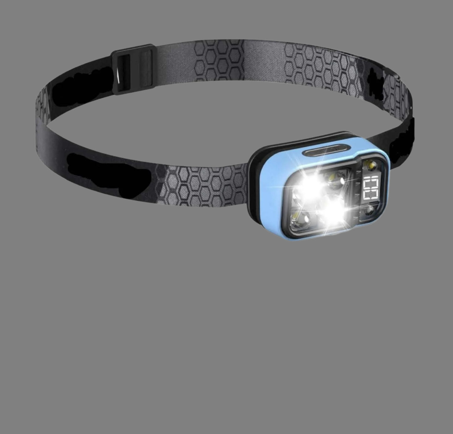 USB C Rechargeable Headlamp with Motion Sensor & Power Display